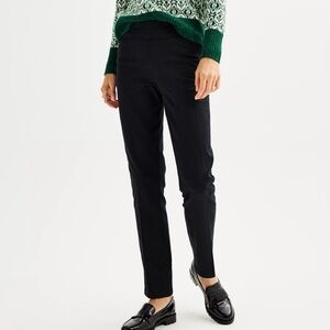 Croft & Barrow Black Effortless Stretch Pull-On Straight-Leg Pants